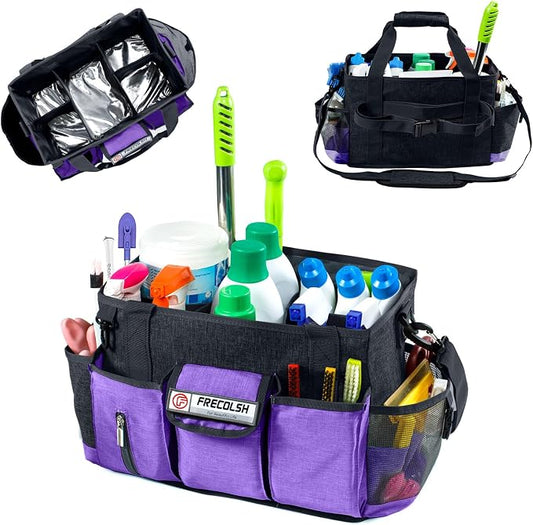 Cleaning Caddy for Cleaning Suppliers Organizer with Pockets for House Cleaning Essentials, Cleaning Organizer, Wearable Cleaing Bag Tote, Storage Caddy for Housekeeping by FRECOLSH