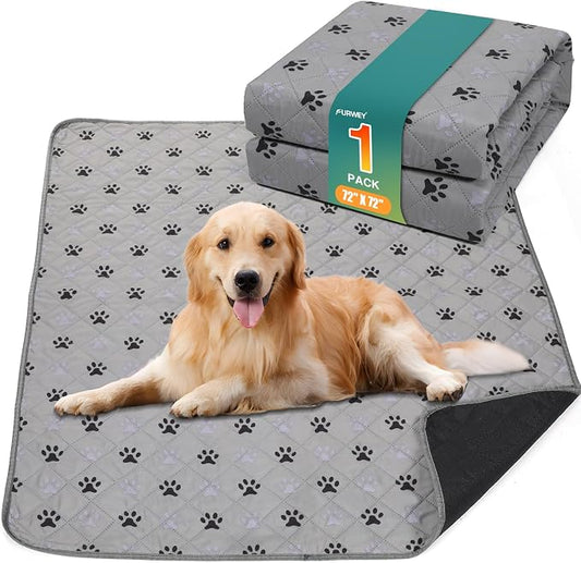 FURWEY 1 Pack Extra Large 72"X72" Washable Pee Pads for Dogs Super Absorbent Dog Training Pads Non-Slip Waterproof Pet Training Pads Mats Whelping Pads for Dogs Cats Puppy by FURWEY