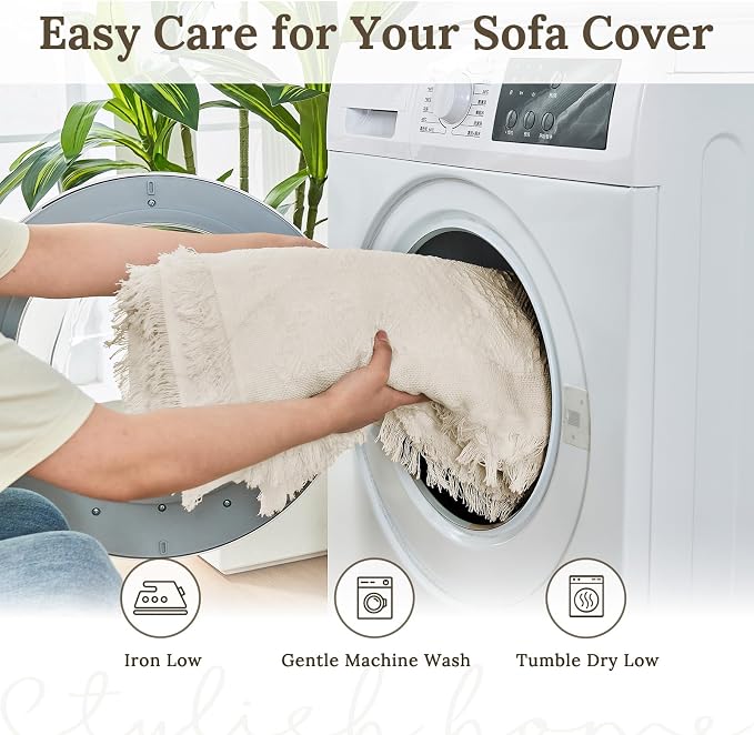 HOMERILLA 2 Piece Sectional Couch Cover for L Shape Sofa Ivory XXL | Washable Fabric, Anti-Pet Hair, Stain & Wear Resistant, Multiuse Sofa Blanket Protector, Pet Friendly Easy Installation - Image 8
