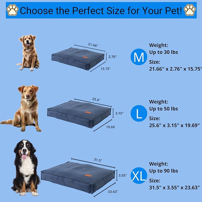Dog Bed- Crate Bed Orthopedic for Medium and Large Dogs, Soft, Warm and Durable, Removable Washable Cover - Waterproof Inner Lining and Non-Slip Bottom. - Image 5
