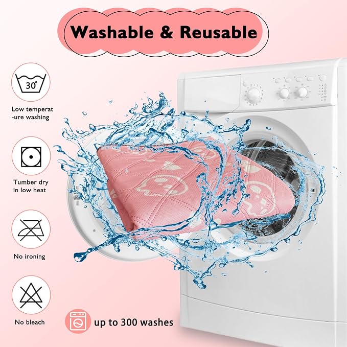 2 Pack Guinea Pig Bedding - Washable Guinea Pig Liners for C&C 2x4 Cage, Waterproof Reusable & Anti Slip Pee Pads Super Absorbent Mats for Small Animals Rabbit Hamster Rat (Pink, 57 x 28 Inch) - Image 5
