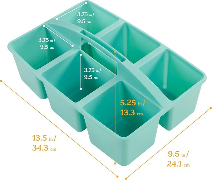ECR4Kids 6-Compartment Large Plastic Caddy, Multipurpose Organization, Contemporary, 6-Pack - Image 2