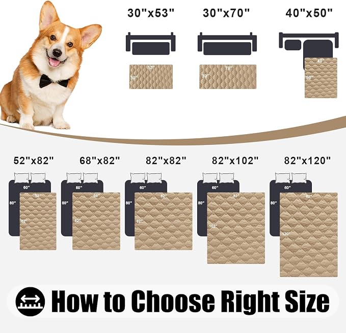Smiry Waterproof Dog Bed Cover Blanket, Reversible Pet Blanket | Soft Reversible, Washable Leakproof Cats Dogs Couch Cover for Sofa, Couch, Furniture (68x82 Inch) - Image 6