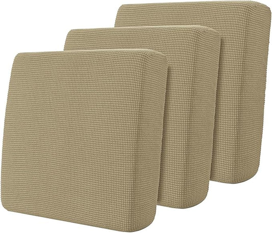 Hokway 3 Piece Individual Couch Cushion Slipcovers Stretch Reversible Cushion Protector Slipcovers Sofa Cushion Protector Covers(Sand,Small-3PC) by Hokway