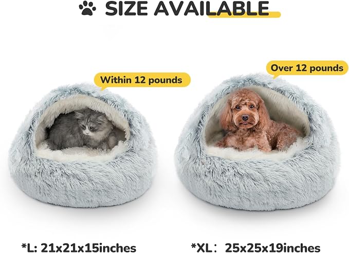 CATISM Cat Bed Hooded Cat Beds for Indoor Cats or Small Dogs | Warm Soft Plush Comfortable Removable Washable with Non-Slip Bottom - Image 6