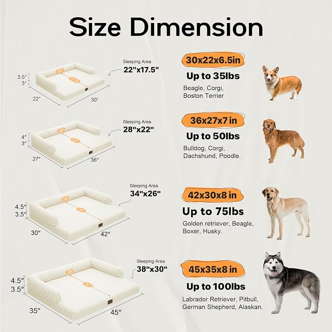 MEKIY Orthopedic XL Dog Bed with Bolster for Extra Large Size Dogs | Pillow Support for Neck Relief, Egg Crate Foam, Skin-Friendly Surface, Waterproof Liner, Anti-Slip Bottom, 42 x 30 Inch - Image 3