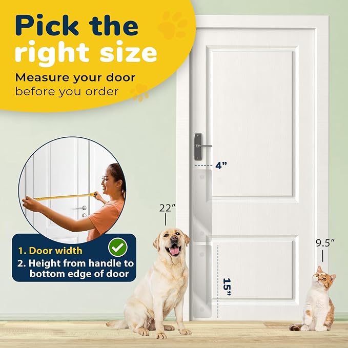 PROTECTO 2-Pack Door Protector from Dog Scratching, 15x4 - Door Guard | Clear Door Scratch Protector & Screen Door Protector for Cats, Scratch Shield - Window, Wall, Sliding Doors, Indoor Outdoor - Image 2