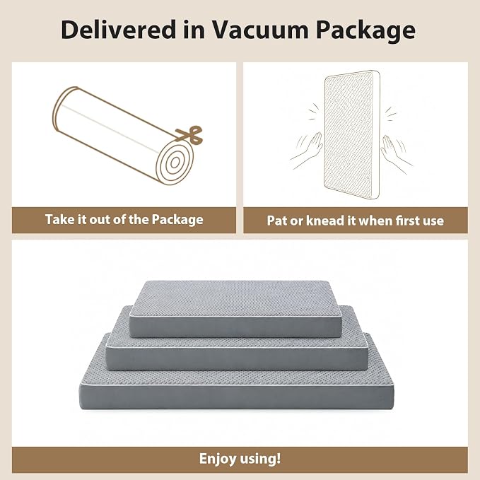 LEXTRO Giant Waterproof Orthopedic Dog Bed for Large Size Dogs, 55x42 | Oversized Dog Bed Washable with Removable Washable Cover, Big Comfortable Dogs Mat, Gray - Image 6
