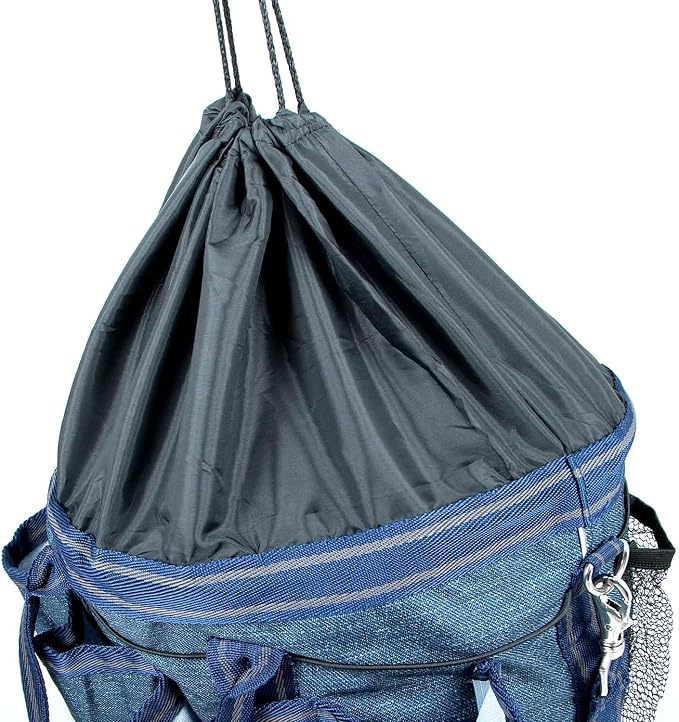Jeffers Poplar Head Grooming Bag – Horse Grooming Organizer Tote with Pockets for Brushes, Tools, Clippers, Shampoo, Detangler – Stable Barn Kit Carrier for Horses, Pets, Livestock, Blue Jean Baby - Image 4