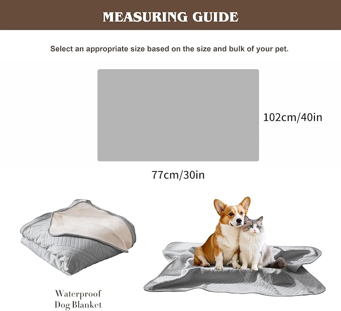 Waterproof Recliner Chair Cover - Washable Double-Sided Velvet and Pattern Reversible Cover for Couch, Bed, Car and Sofa Protection for Dogs, 30x40in/Light Grey - Image 5