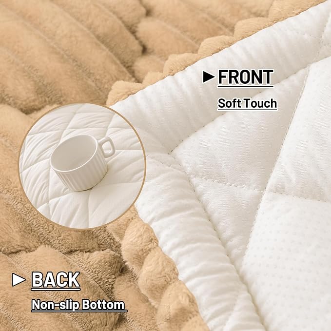 Smiry Couch Cover for Dogs Washable, Non Slip Fuzzy Pet Sofa Protector | Soft Thick Furniture Cover for Sofa, Loveseat and Sectional, Scratch & Pet Hair Resistant (Camel, 27.6" x 82.7") - Image 4
