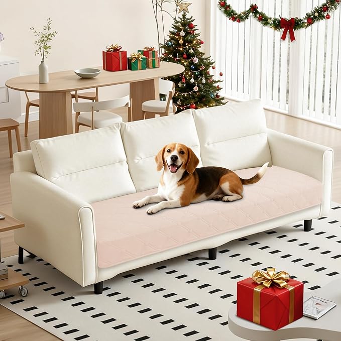 Waterproof Dog Bed Cover Pet Blanket, Soft Couch Cover for Dogs Washable, Non-Slip Dog Blanket Protect Furniture Couch Sofa Car for Puppy Large Dogs Cat (30x70 Inch, Beige) by CYCMACOHOME