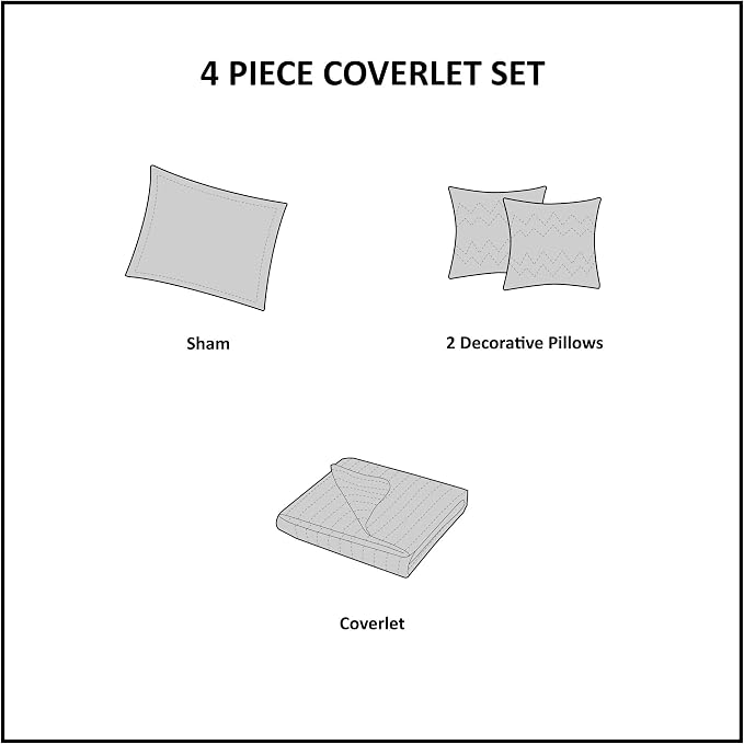 Intelligent Design Joni Reversible Cozy Quilt Set Casual Boho Design All Season Coverlet Bedspread, Matching Shams, Decorative Pillow, Twin/Twin X-Large, Purple 4 Piece - Image 5