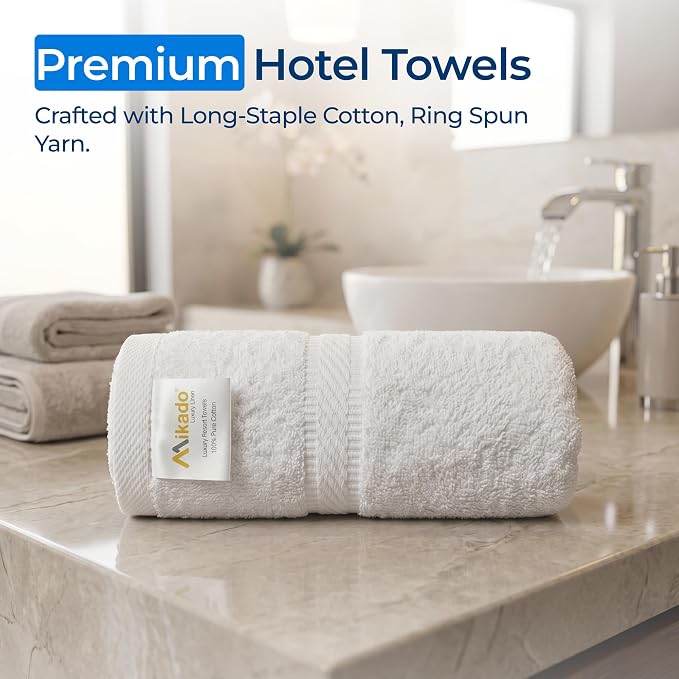 belem Luxury Bulk Bath Towels 24x50 – 60 Pack – 100% Cotton Ultra Soft & Plush, Highly Absorbent & Multipurpose Quick Drying Hotel Quality Towels for Hotels, Resorts, Pool, Gym, Spa & Salon - Image 6