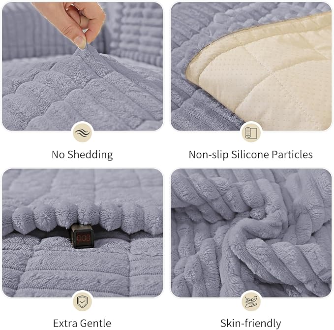 Couch Cover for Dogs,Washable Non-Slip Pet Friendly Sofa Protector | Thick Flannel Sofa Cover,Nonslip, Washable,Anti-Pilling,Pet Friendly,for Dogs & Cats,Cozy Protect Against Fur,27.6" x 70.9" - Image 5