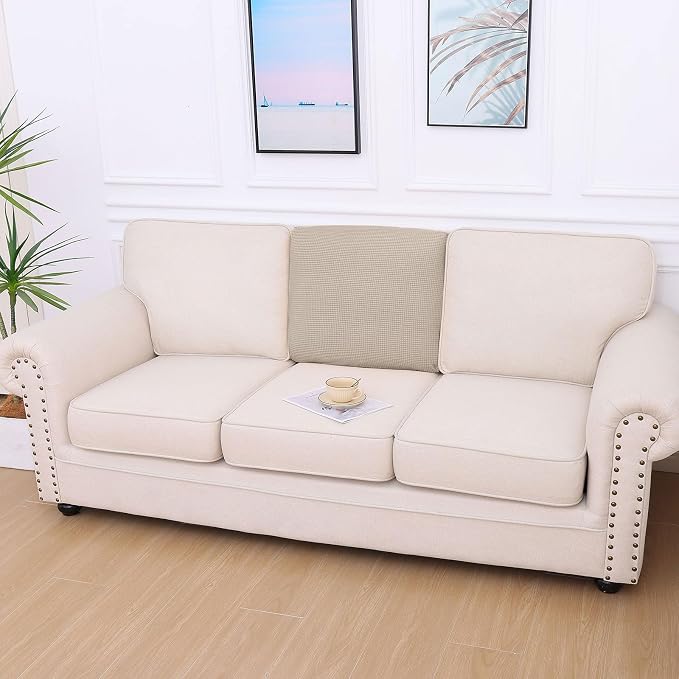 hyha Waterproof Couch Cushion Covers for Pets, Non Slip Sofa Seat Cover | Stretch Jacquard Fabric, Elastic Bottom, Non Slip Fit, Waterproof Protection, Pet Hair Protection (1 Piece for Backrest M) - Image 7
