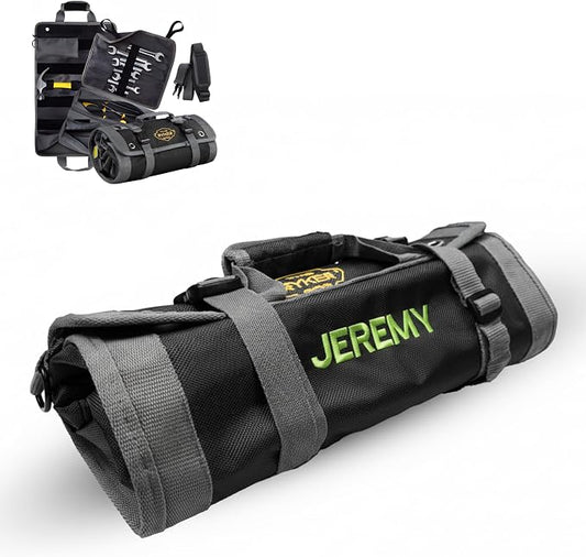 Ryker Personalized Tool Roll Organizer Customized Name Gifts for Men, PRO-B | Personalized Tool Bag for Men. Customizable Backpack w/ Personalized Name Custom Tool Kit Name Sign With Wrench Roll & Labels by TheRykerBag