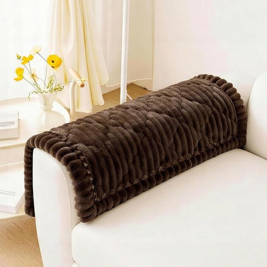 PuTian 100% Waterproof Fuzzy Couch Cover for Dogs Brown 27.6"x27.6" | Pet Friendly Dog Mat for Couch, Waterproof Sofa Protector, Scratch Resistant Furniture Cover for Dogs, Machine Washable by PuTianWorld