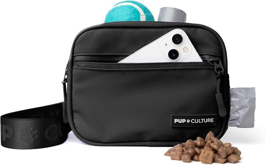 Pup Culture Dog Treat Pouch with Poop Bag Dispenser and Removable Treat Pouch | Cross Body Dog Walking Bag | The Perfect Puppy Training Tool and Even Better Gift by PupCulture