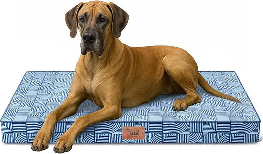 Jumbo Waterproof Orthopedic Dog Bed for Extra Large Dogs | Egg Crate Foam, Pressure Relief, Fits 54x37 Crates, Machine Washable 1680D Oxford Cover, Indoor & Outdoor Use, Up to 150 lbs by TailStories