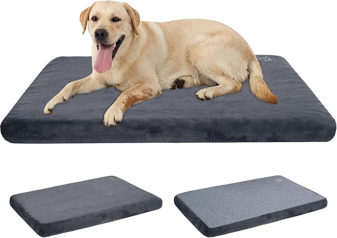 EMPSIGN Stylish Dog Bed Mat Dog Crate Pad Mattress Reversible (Cool & Warm), Water Proof Linings, Removable Machine Washable Cover, Firm Support Small to XX Large Dogs, Grey,XL(41''''*28''''*3'''') | Reversible(Cool & Warm), Waterproof Linings, Removab... by EMPSIGN