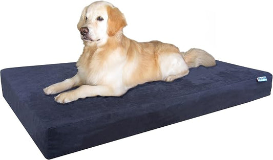 Dogbed4less Waterproof Orthopedic Cooling Memory Dog Bed for Large and Extra Large Dogs, Suede Espresso Color, Jumbo 55X47X4 Inches by Dogbed4less