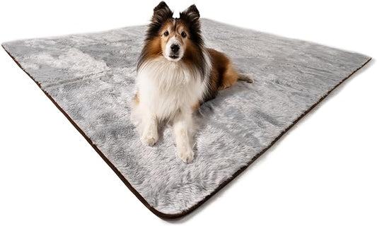 PupProtector Waterproof Throw Blanket for Dogs and Cats, Pet Blanket Cover for Couches, Sofas, Beds, Car Seats, Furniture, Calming Soft Faux Fur, Short Grey, Large (80" L x 62" W) | Waterproof, machine washable — protects couches, beds & car seats by PAWBRANDS