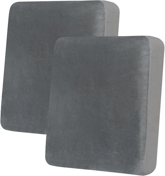 hyha Velvet Couch Cushion Covers, Soft Sofa Seat Covers for sectional 2 Cushion Couch Washable, Magic Sofa Slipcover with Elastic Bottom, Non-Slip Furniture Protector for Pets, Kid(2PC, Grey) | Soft Plush Sofa Slipcover, Elastic Bottom, Non-Slip Wear R... by hyha