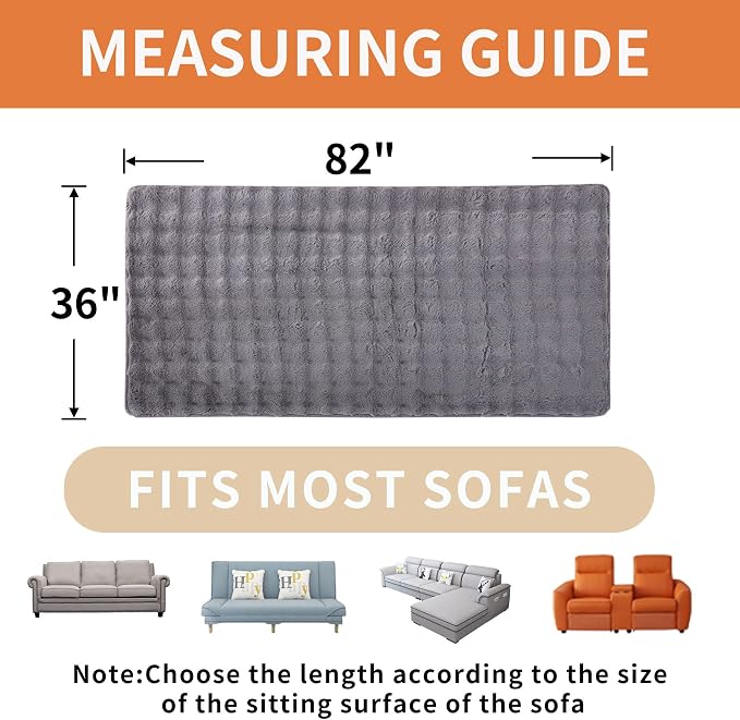 Waterproof Dog Bed Cover Non Slip Couch Covers for Dogs Washable Soft Faux Fur Sofa Cover Couch Covers for 3 Cushion Couch Sofa Pet Friendly (Grey) - Image 4