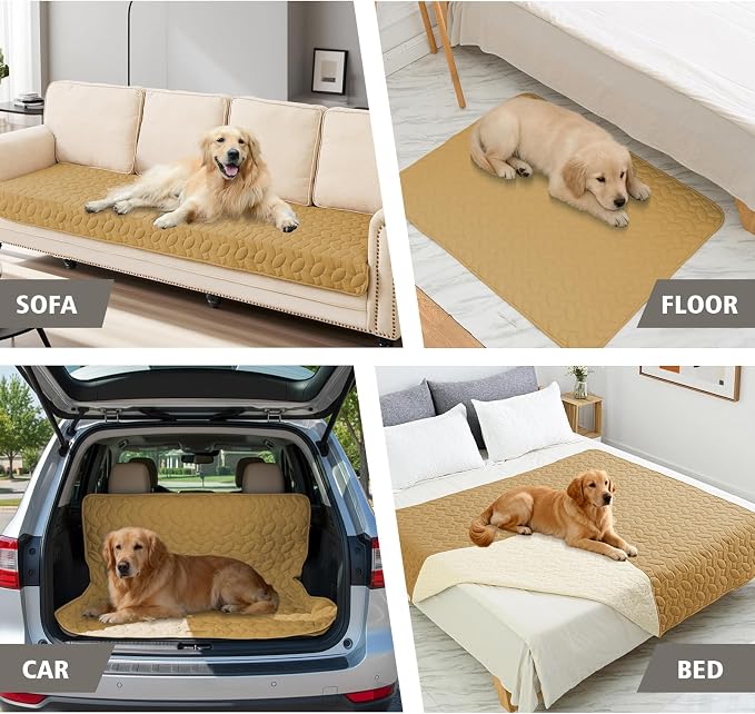 Ameritex Waterproof Pet Bed Cover Anti-Slip Dog Bed Blanket for Sofa and Furniture Waterproof New Pattern Design (Sand, 30x53 Inch (Pack of 1)) - Image 3