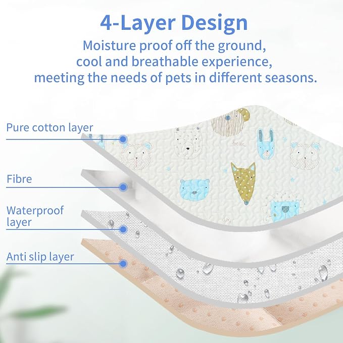 Dog Playpen Urine Pad Dog Pee Pads Puppy Pads,Personalized,Anti-Slip Bottom[PLAYPEN NOT Included] Leak-Proof/Machine Washable/Reusable Whelping Playpen Crate Pet Mattress Pad Pet Training Mat(White) - Image 5