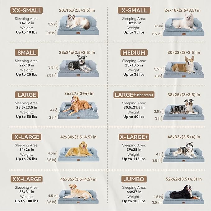 MEKIY Orthopedic XL Dog Bed with Bolster for Extra Large Size Dogs | Pillow Support for Neck Relief, Egg Crate Foam, Skin-Friendly Surface, Waterproof Liner, Anti-Slip Bottom, 42 x 30 Inch - Image 3