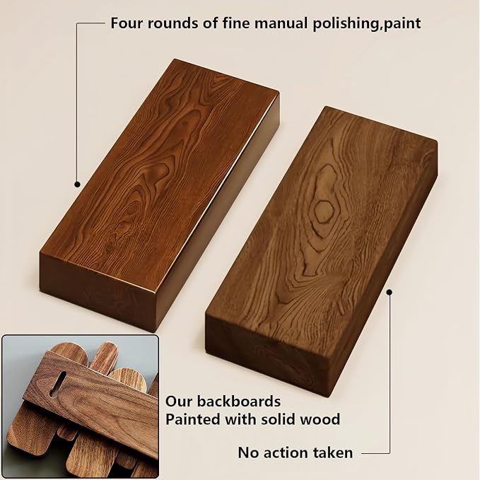 Wall Mounted Coat RackHooks Piano Key Hangers Natural Solid Wood Hanger Non-Woven Fabric Clothes Hangers for Closet, Kitchen, Bedroom, Bathroom, Entryway (Walnut-Beech, 12 Hooks) - Image 7