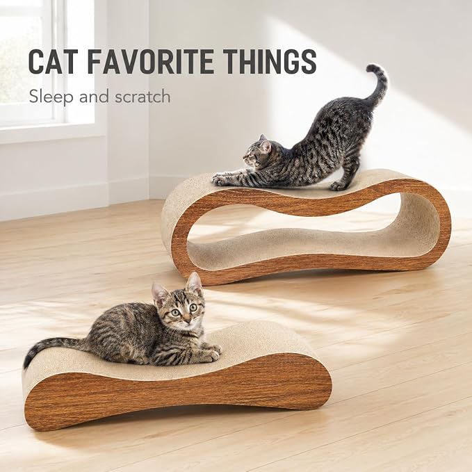 2 in 1 Cat Scratch Pads, Large Scratcher Board for Scraching & Napping, 100% Recyclable&Reversible Cat Scratchers for Indoor Cats Scratching Pad Couch Lounger Cardboard - Image 8