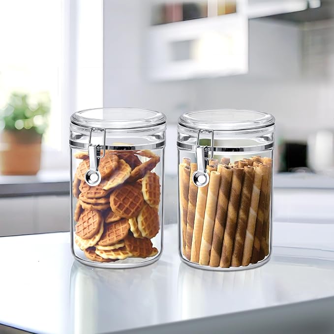 Amazing Abby - Cathy - 56-Ounce Plastic Canister (Set of 3), Plastic Airtight Food Container, Stackable for Pantry Storage, BPA-Free and Shatter-Proof, Perfect for Home and Commercial Use - Image 5