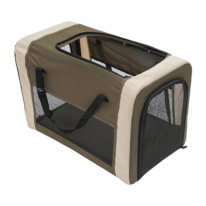 Double Dog Stroller with 4 Wheels, Foldable 3-in-1 Cat Pet Stroller with 2 Detachable Carriers,Reversible Handle, Steel Frame, Safety Belt for Small Medium Dogs Cats(Dark Green)