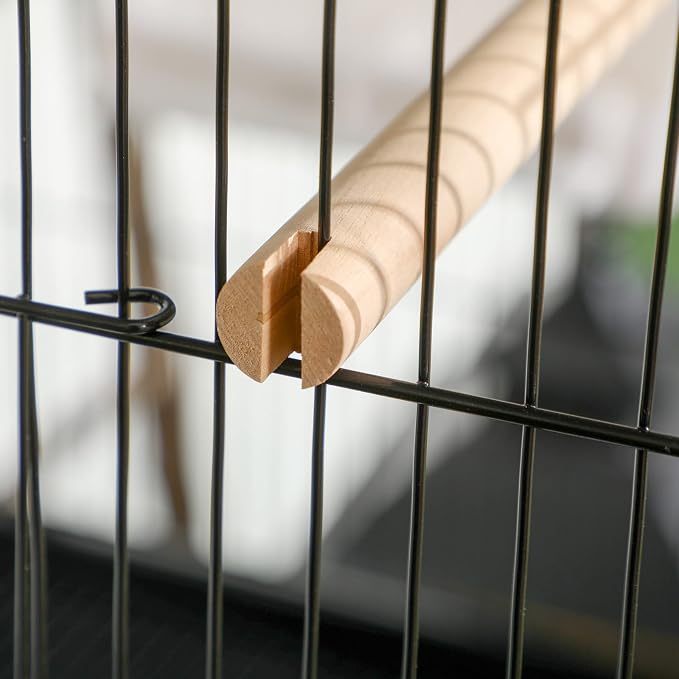 PawHut Large Bird Cage 1.7 ft. Width for Wingspan 55", Black | Bird Aviary Indoor, Multi-Door Design, Fit for a Canary, Finch, Conure - Image 9