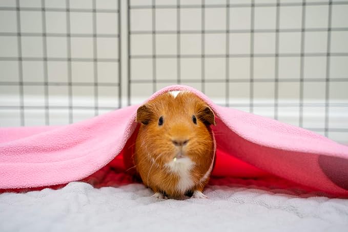 GuineaDad Original Fleece Cage Liner for Guinea Pigs – Reusable, Extra Absorbent Core with Waterproof Bottom – Burrow Pocket Bedding – Fits C&C 2x3 Cages – Pink Small Pet Liner - Image 5