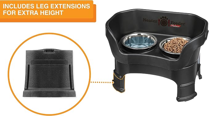 Neater Feeder Deluxe Mess-Proof Elevated Dog Bowls for Medium Dogs (19–40 lbs), 2 Height Adjustable (10” & 12.5”) No-Spill Raised Dog Bowl Stand, Stainless Steel Food Bowl Set, Made in USA, Black - Image 6