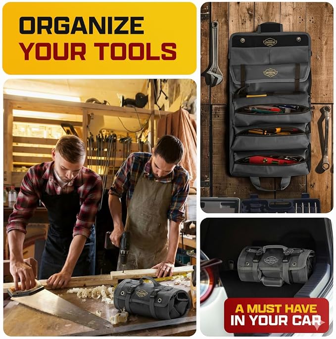 Ryker PRO Heavy Duty Motorcycle Tool Roll Up Bag w/Socket Wrench Organizer | Official Off Road Roll Up Tool Bag Waterproof Pouches and Pocket Labels. Overland Gear Tools Bag Kit for Contractor, Mechanic - Image 8