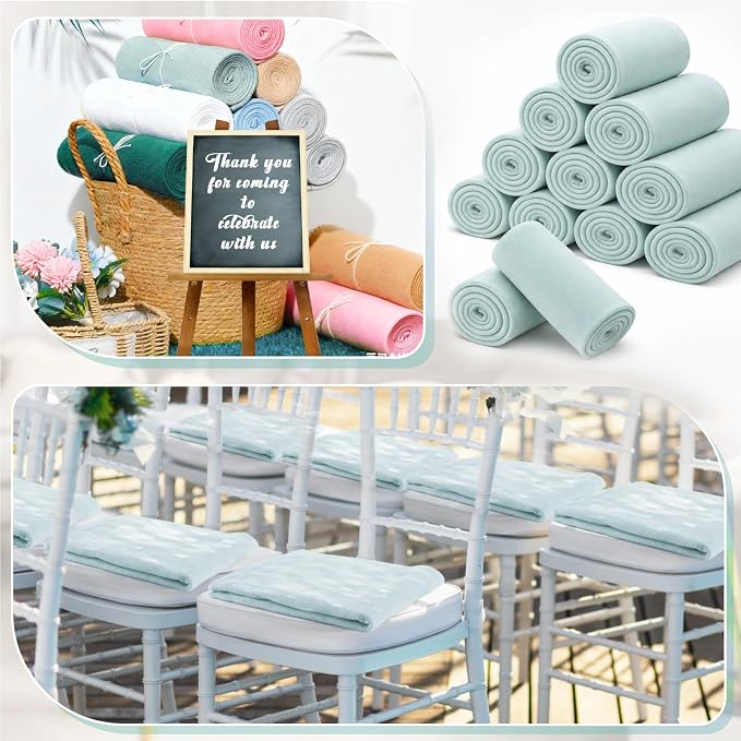Newwiee 12 Pcs Bulk Fleece Throw Blankets 50'' x 60'' Oeko-tex Standard 100 Certified for Outdoor Wedding Guest Blankets Donation Homeless Sleepover Lap Pet Sofa, All Seasons Use (Mint Green) - Image 5