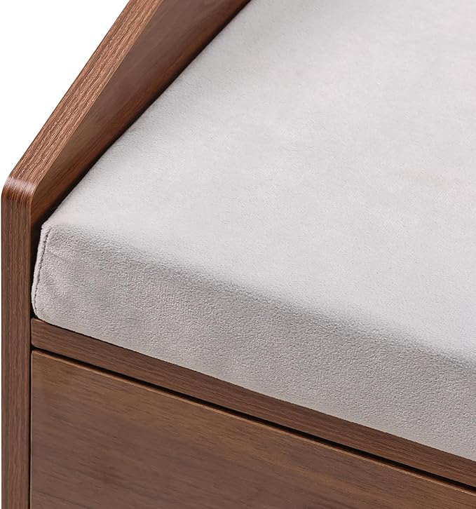 Elevated Dog Bed for Small to Medium Dogs – 32” x 21” Indoor Wooden Pet Sofa with Soft Cushion, Mid-Century Modern Style, Sturdy & Stylish (Walnut)