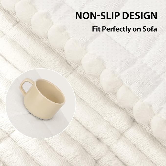 Fixwal Pet and Family Friendly Couch Covers, Washable Non-Slip Dog Mat with Waterproof Backing, Soft Plush Protector for Sofa, Car Seat, Bedside, Playpen, Camping (White, 27.6" x 82.7") - Image 5