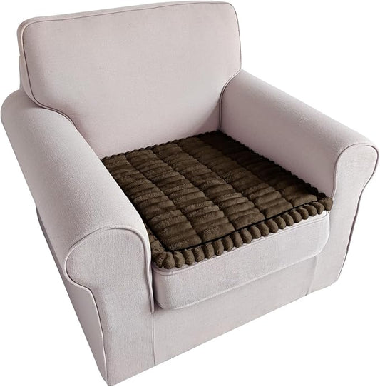 U-NICE HOME Fuzzy Chair Cover Arm Covers, Chocolate 27.6''x27.6'' | Non-Slip, Washable, Couch cover for dog, Pet friendly, Furniture Protector by U-NICEHOME