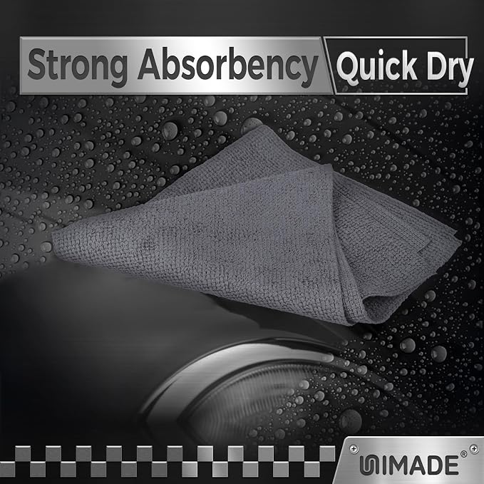 UNIMADE Microfiber Cleaning Cloth, 400 Pack Microfiber Towels for Cars | Commercial Grade Work Rags Bulk Detailing Cloth for Automotive Bar Mechanic Garage Housekeeping, 11.5"x 11.5", Grey - Image 6