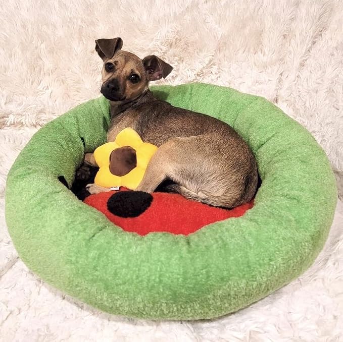 TONBO Soft Plush Small Cute and Cozy Nature Dog Cat Bed, Washer and Dryer Friendly (Ladybug) - Image 2