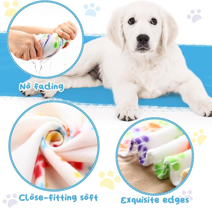 Eccliy 20 Pcs Puppy Blanket Pet Soft Fleece Dog Blankets Warm Felt Throw Sleep Mat Bed Covers for Doggie Puppy Pet Dogs Cat, 20 Styles(39 x 27.6 Inch,Mix) - Image 4