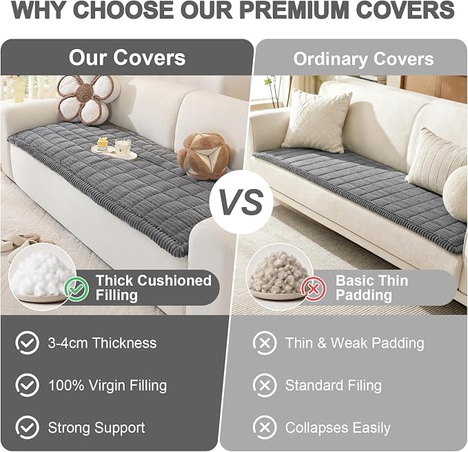 OstepDecor Couch Cover for Dogs, Washable Non Slip Sofa Cover for Pets, Soft Couch Covers for Sofa, Loveseat and Sectional, Furniture Protector Against Pet Hair & Scratches (35.4" x 82.7", Dark Grey) - Image 7