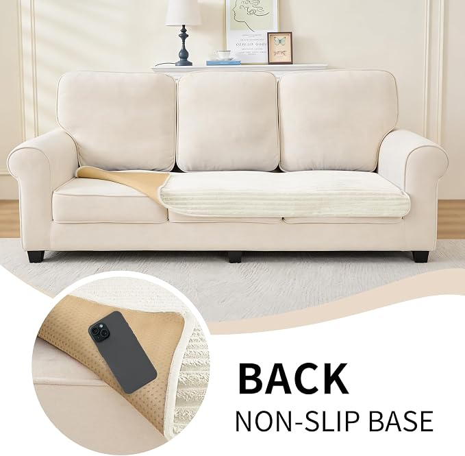 100% Waterproof Couch Covers for Dogs, 35"×82" Washable Couch Cover, Non Slip Sectional Couch Covers for 3 Cushion Sofa Cover Pet Friendly, Cat and Dog Couch Bed Cover- Off-White - Image 5