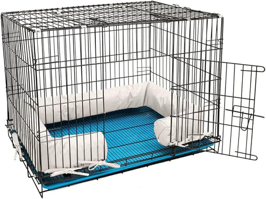 Happy Howls Dog Crate Bumper - Dog Cage- Waterproof 1100D Fabric - with Reinforced Ties & Durable Zippers - Fits Front or Side Door Puppy Kennels - Removable Cover (Beige, 30.0" L x 19.0" W) by Unknown